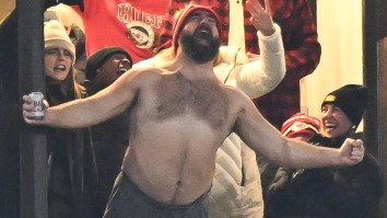 Kylie Kelce Blames Jason’s Shirtless Antics On His Inability To Find A Folding Table To Destroy