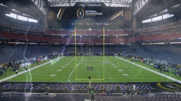 Nasty Weather In Houston Causes Roof Leak At NRG Stadium During CFP National Title Game