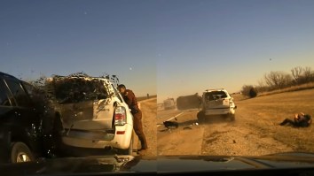 Oklahoma Trooper Narrowly Avoids Lethal Accident As Distracted Driver Hits Car And Sends Him Flying