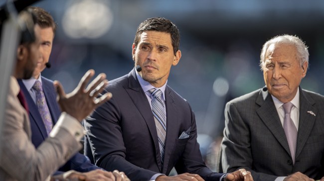 David Pollack on the set of College GameDay.