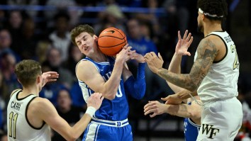 Duke Star Kyle Filipowski Injured By Wake Forest Students Rushing Court After Upset Win