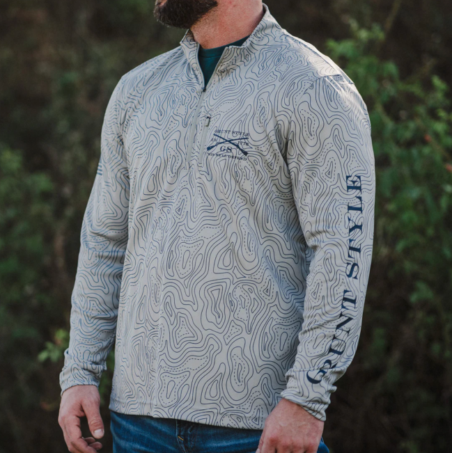 Overwatch Quarter Zip in Topography design