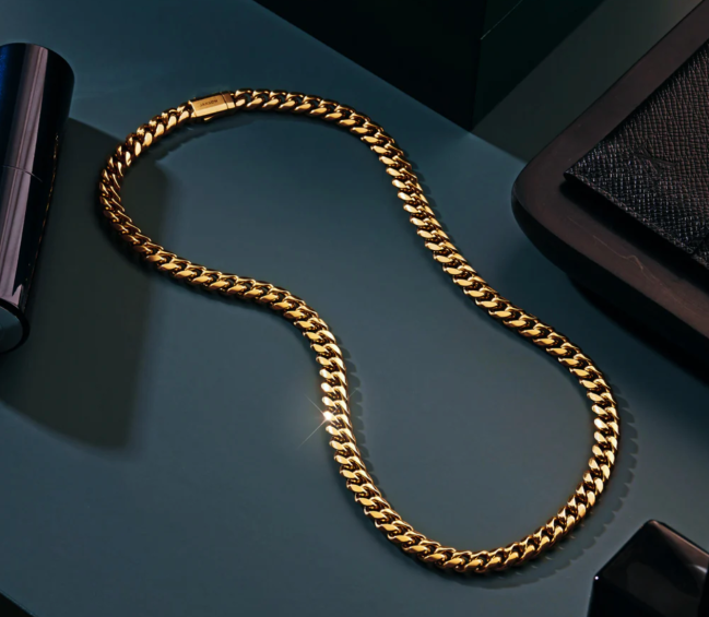 Jaxxon Cuban Link Chain 8mm; shop men's jewelry