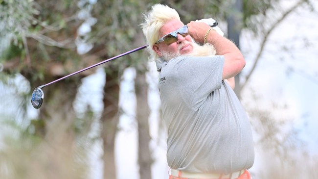 John Daly tees off at the Chubb Classic.