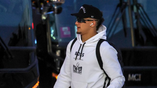 Patrick Mahomes arrives for Super Bowl