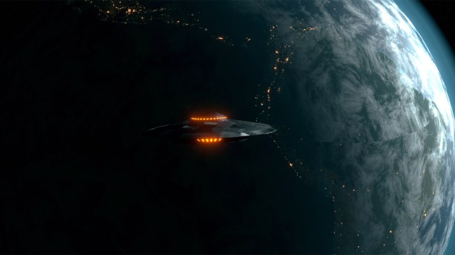 Unidentified Flying Object UFO in space