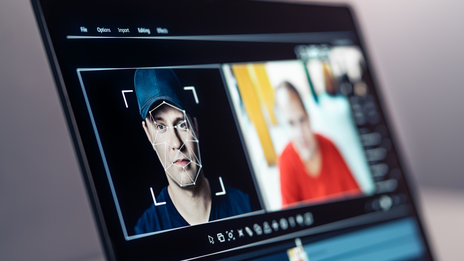 image of facial recognition software using deepfake technology