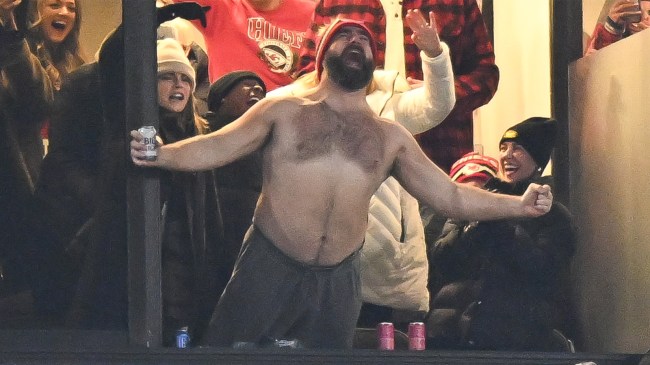 jason kelce shirtless afc championship