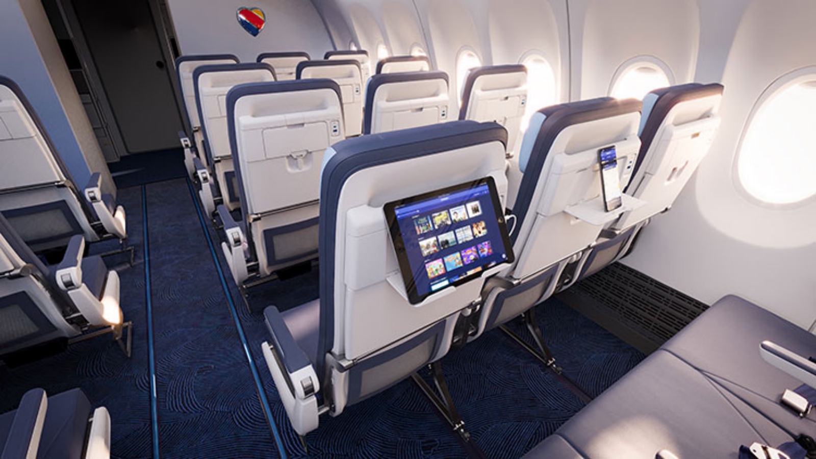 new Southwest Airlines seats and cabin layout