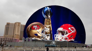 The Sphere Transforms Into Incredibly Detailed Helmets As Super Bowl LVIII Takes Over Las Vegas