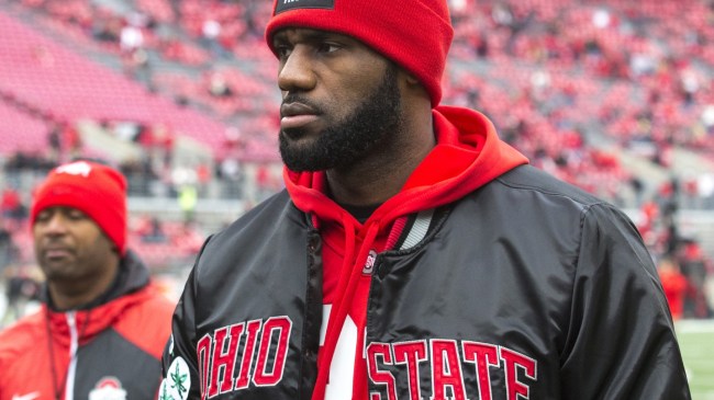 LeBron James on the Ohio State football field.