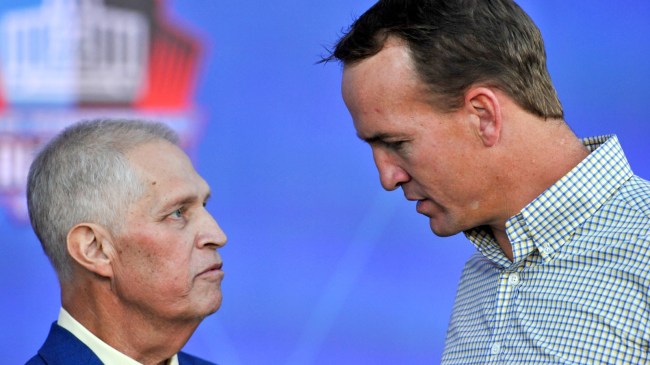 Peyton Manning speaks to reporter Chris Mortensen.