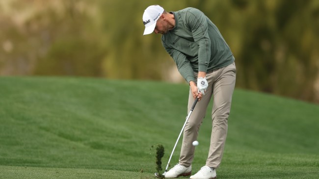 Wyndham Clark takes a shot at the WM Phoenix Open.