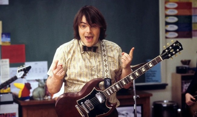 jack black playing guitar in school of rock