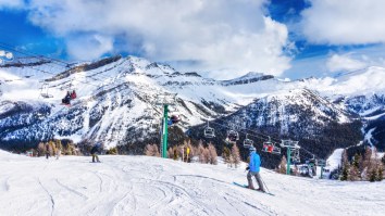 Skier Goes Full Send Over Jump And Smacks Into The Ski Lift After Mistiming It
