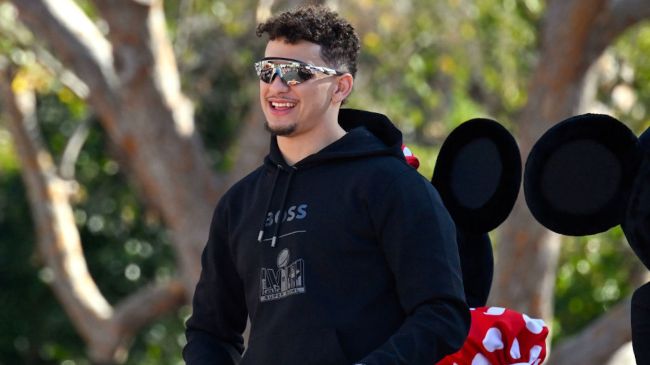 patrick mahomes at disneyland after winning the super bowl