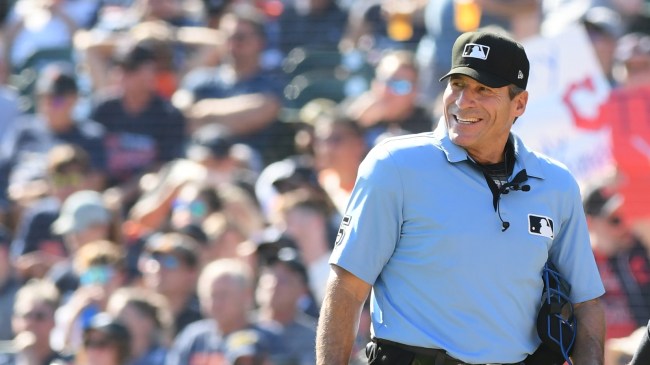 Angel Hernandez on the field for an MLB game.