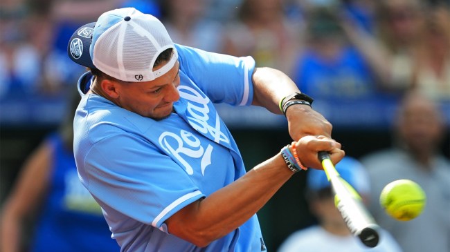 Patrick Mahomes during the Big Slick Celebrity Softball Gam