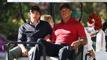 Charlie Woods Flies In To Augusta On Short Notice To Coach His Dad Before Final Round At The Masters