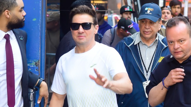 Jeremy Renner outside Good Morning America