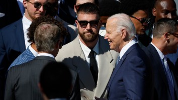 Kansas City Chiefs Tight End Travis Kelce Cracks Jokes At White House With President Biden