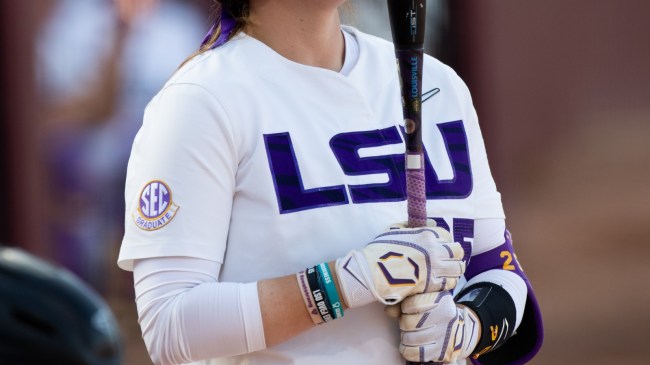 LSU infielder Georgia Clark during an at-bat.