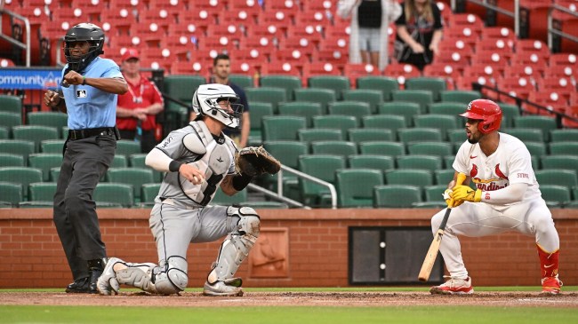 St. Louis Cardinals hitter Ivan Herrera strikes out to end a game vs. the Chicago White Sox.