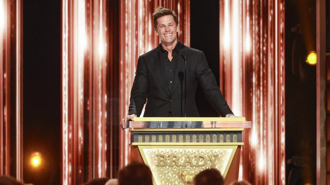 Tom Brady speaks onstage during The Greatest Roast Of All Time