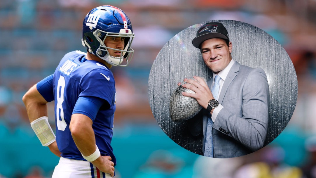 Daniel Jones Drake Maye Giants Quarterback NFL Draft