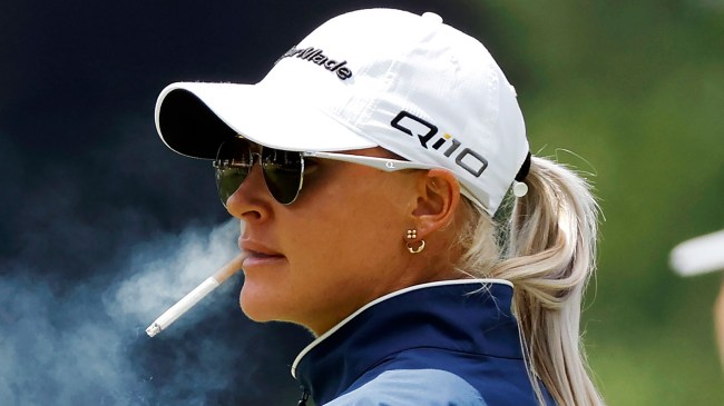 Charley Hull smoking cigarette