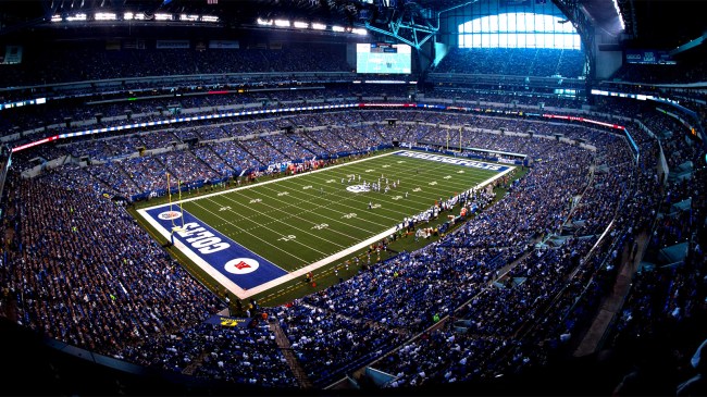 Interior of the Lucas Oil Stadium during the NFL game
