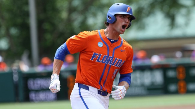 Florida's Jac Caglianone rounds the bases after hitting a home run against Clemson.