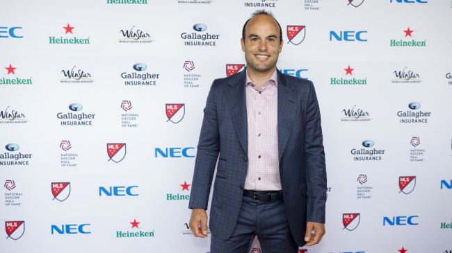 Landon Donovan poses for a photo.