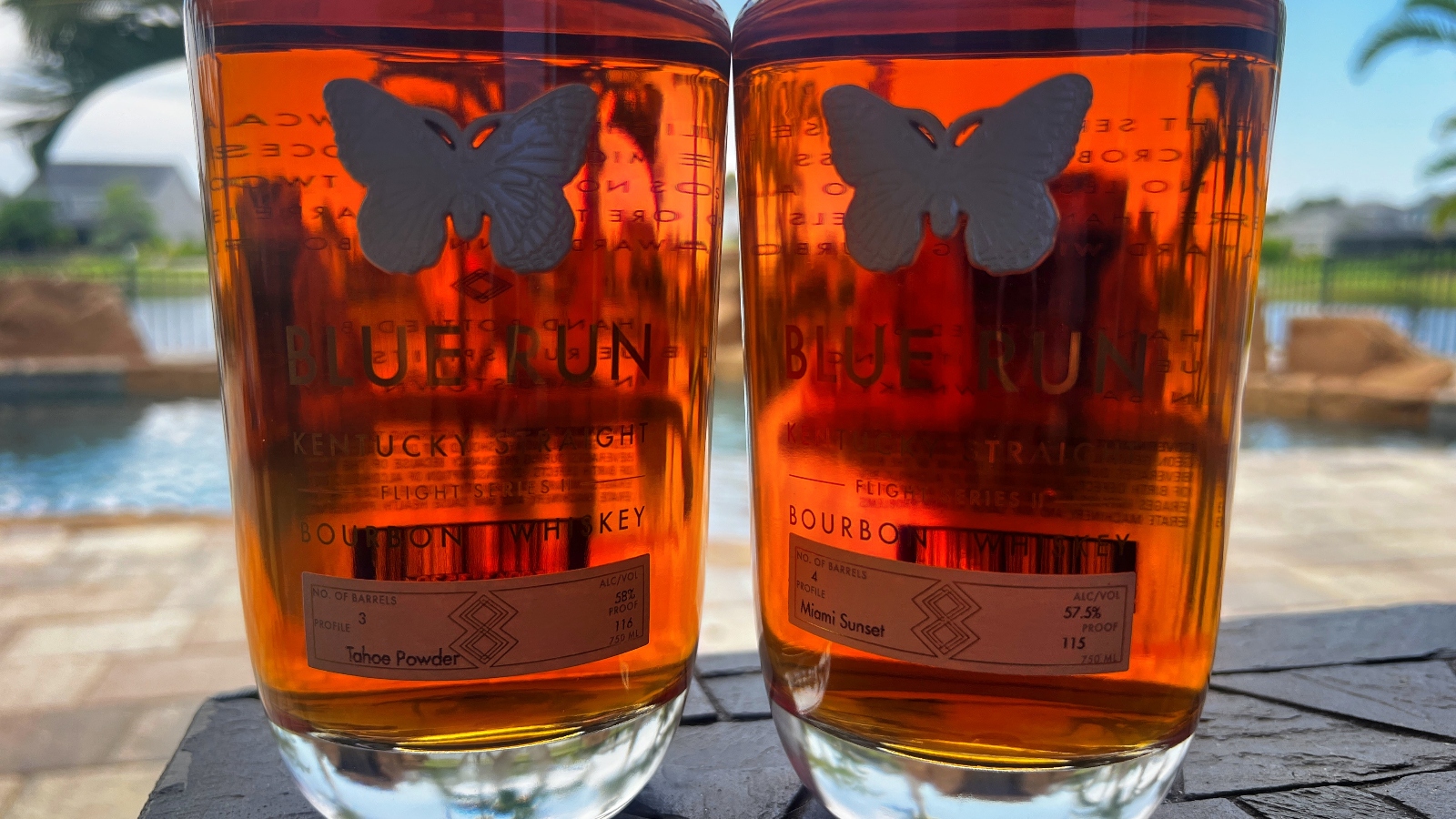 Blue Run Flight Series II straight Kentucky Bourbon Whiskey taste test side by side