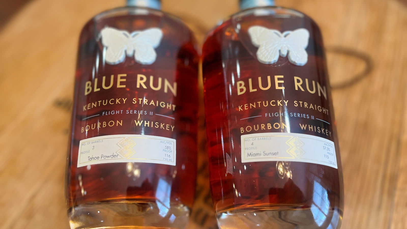 Blue Run Flight Series II straight Kentucky Bourbon Whiskey taste test side by side