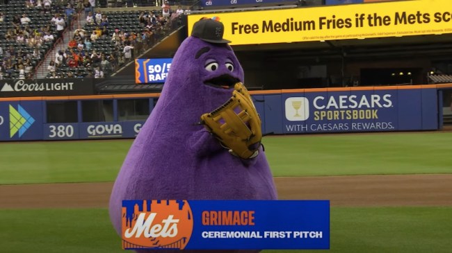 grimace mets first pitch