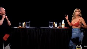 Heidi Klum Got So Sweaty While Doing ‘Hot Ones’ She Had To Rip Her Shirt Off (Video)