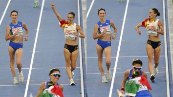 Elite Race Walker Loses In All-Time Embarrassing Fashion After Sticking Tongue Out WAY Too Early