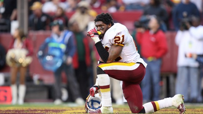 Washington defensive back Sean Taylor in the endzone before a game.