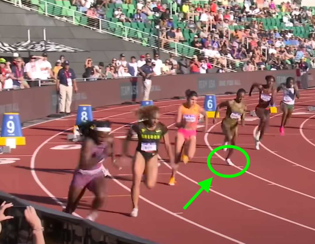 Sha'Carri Richardson Yellow Card Lane Violation