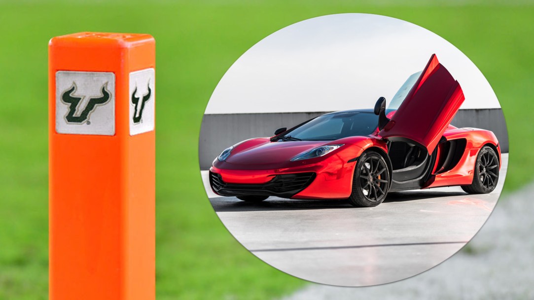 USF Football Photoshoot Field Lamborghini