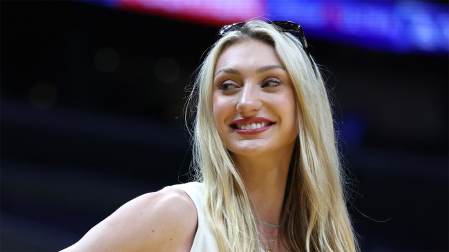 Cameron Brink looks on at game between Los Angeles Sparks and Phoenix Mercury