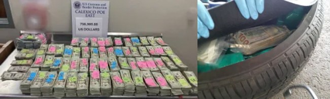 Customs and Border Protection intercepted 756980 in spare tire