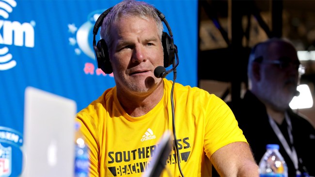 Former NFL player Brett Favre speaks onstage SiriusXM at Super Bowl LIV