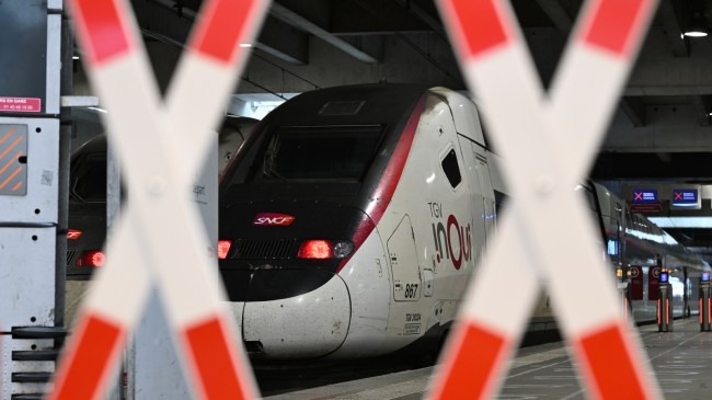 A railcar in Paris on the morning of the Olympic' opening ceremonies.