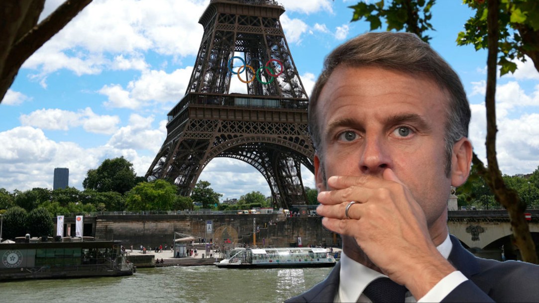 The Seine Paris Olympics Emmanuel Macron Swim