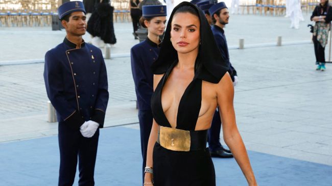 model brooks nader in a black dress