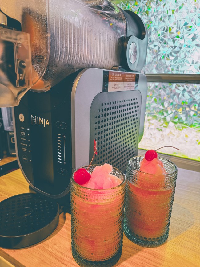 Ninja Slushie with frozen lemonade in glasses