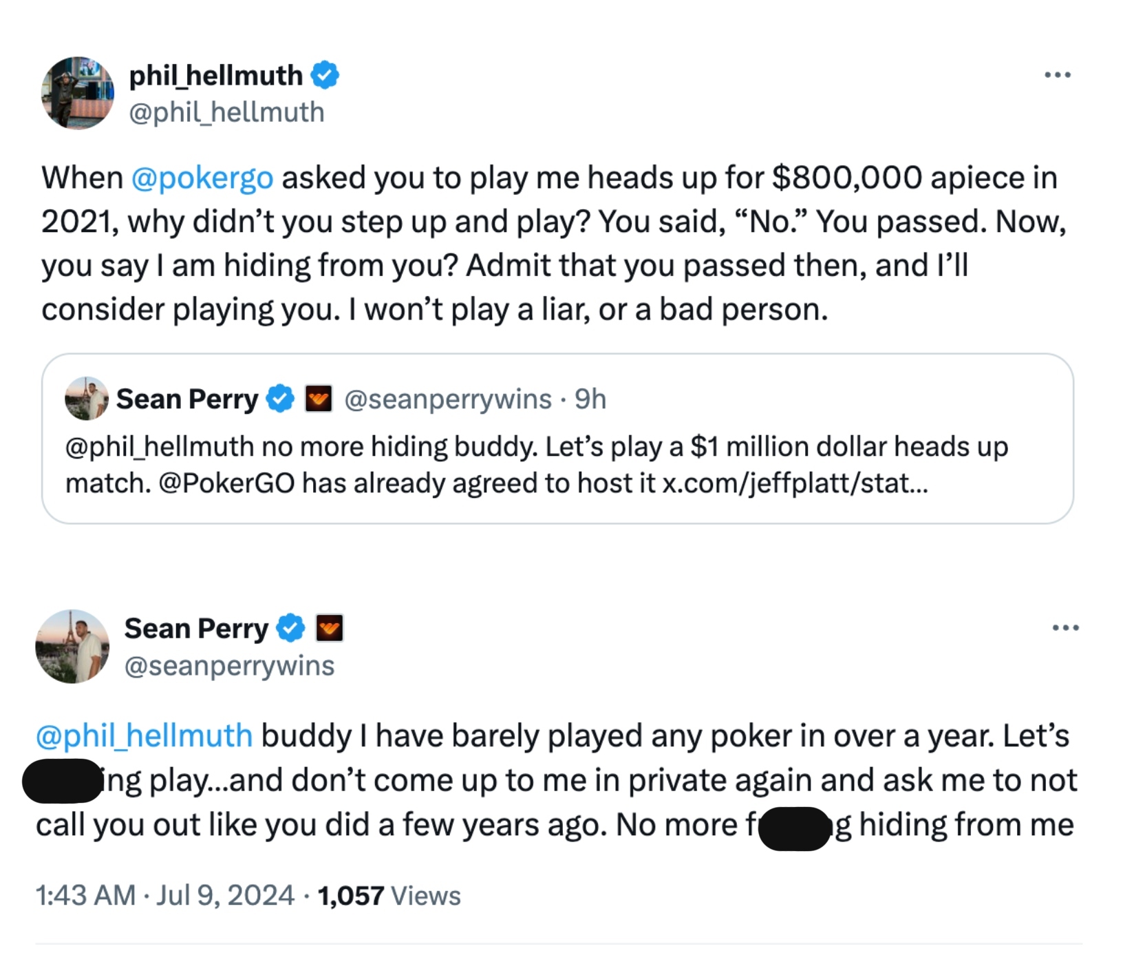 Sean Perry challenges Phil Hellmuth to heads-up poker