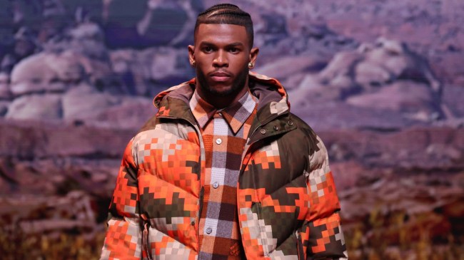 Shilo Sanders dons Louis Vuitton at Paris Fashion Week.